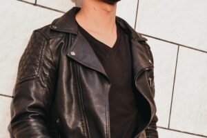 men’s genuine leather motorcycle jacket